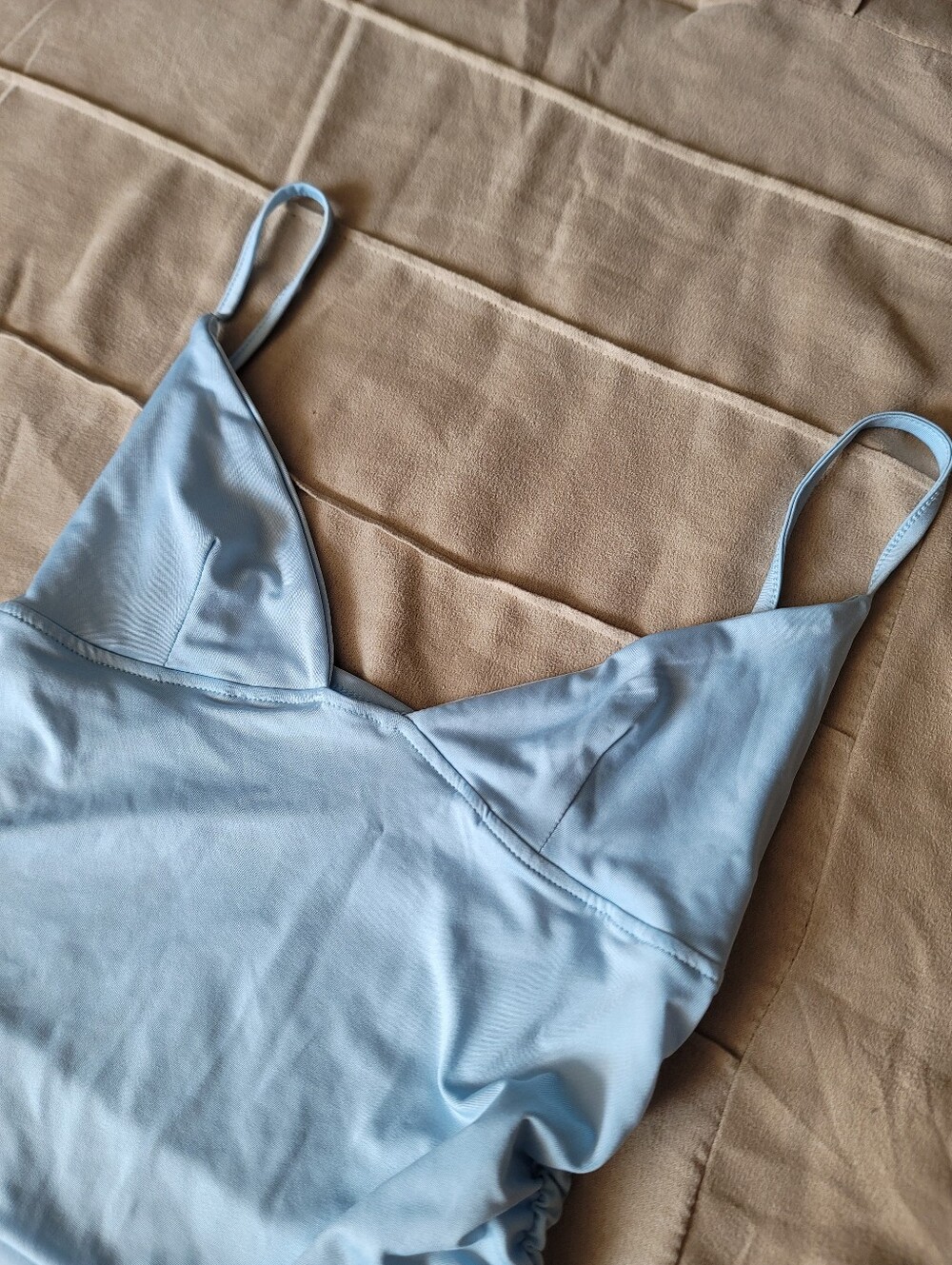 SHEIN Pale Blue Satin-Feel Slip Cami